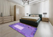 Patterned Bright Lilac Purple Rug in a Bedroom, pat2783pur