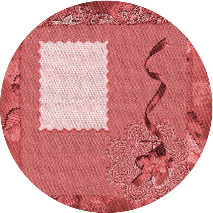 Square Machine Washable Transitional Red Rug in a Living Room, wshpat2783rd