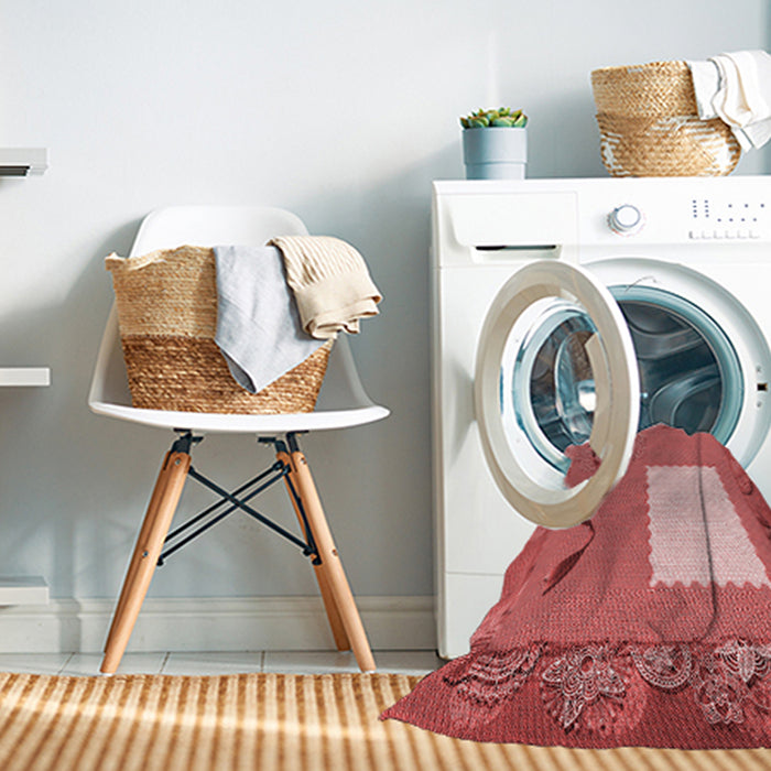 Machine Washable Transitional Red Rug in a Washing Machine, wshpat2783rd