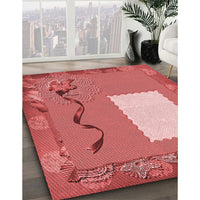 Patterned Red Rug, pat2783rd