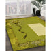 Patterned Dark Yellow Green Rug in Family Room, pat2783yw