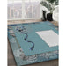 Patterned Blue Novelty Rug in Family Room, pat2783