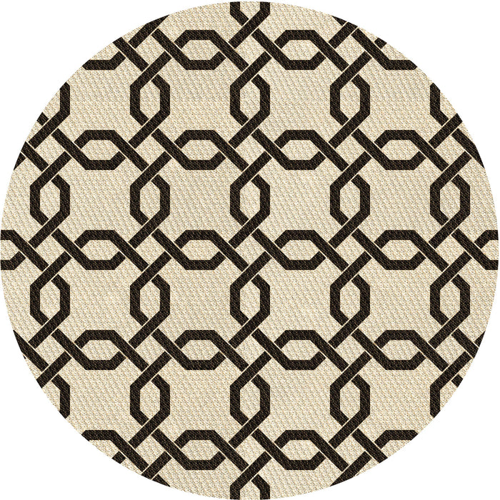 Square Patterned Vanilla Gold Rug, pat2784brn