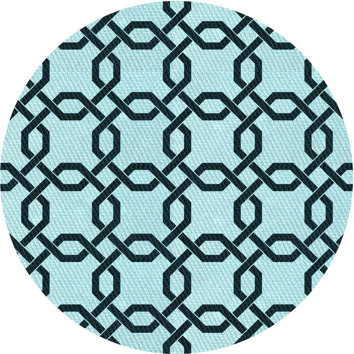 Square Patterned Blue Rug, pat2784lblu