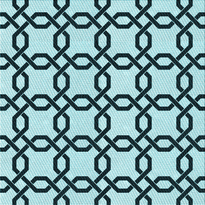 Round Patterned Blue Rug, pat2784lblu