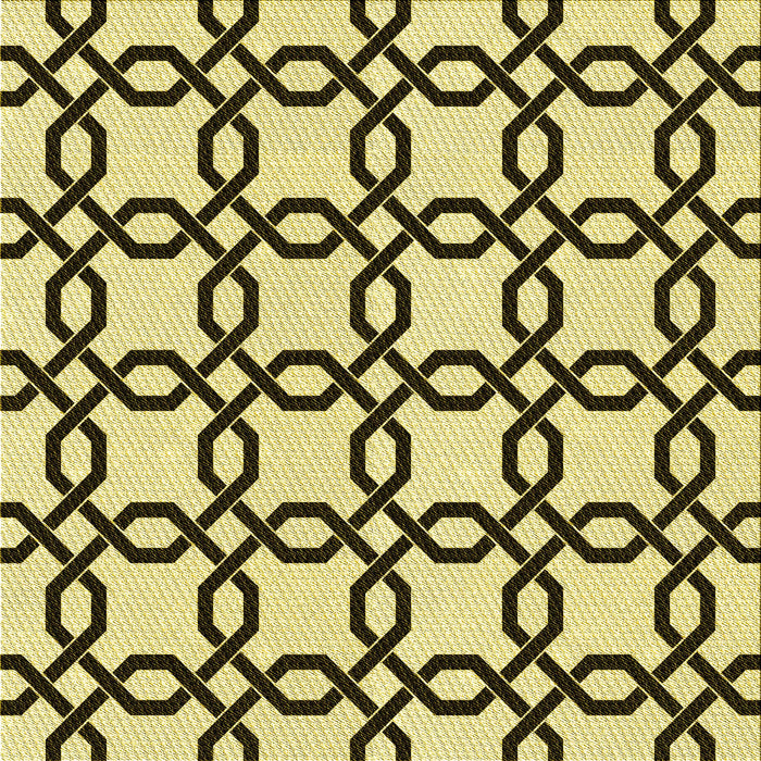 Round Machine Washable Transitional Mustard Yellow Rug, wshpat2784yw