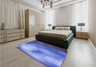 Patterned Sky Blue Rug in a Bedroom, pat2785blu