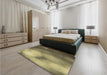 Patterned Metallic Gold Rug in a Bedroom, pat2785brn