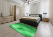 Patterned Neon Green Rug in a Bedroom, pat2785grn