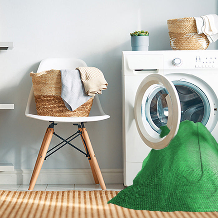 Machine Washable Transitional Neon Green Rug in a Washing Machine, wshpat2785grn