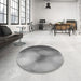 Round Patterned Gray Rug in a Office, pat2785gry