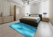 Patterned Blue Rug in a Bedroom, pat2785lblu