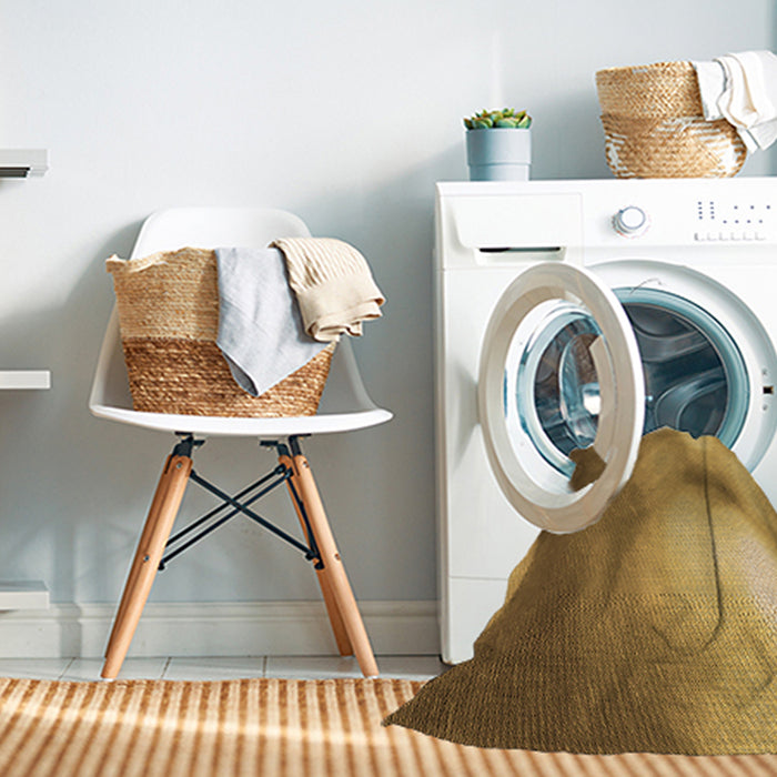 Machine Washable Transitional Saddle Brown Rug in a Washing Machine, wshpat2785org