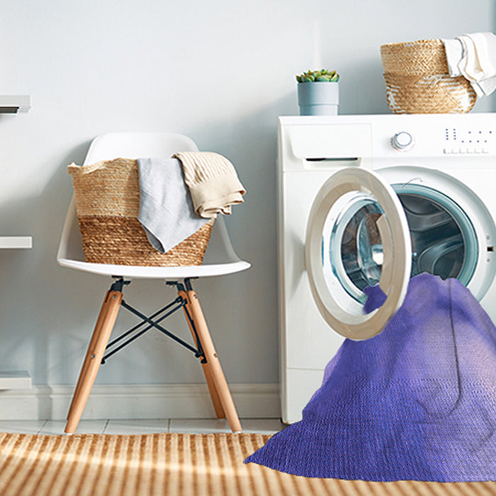 Machine Washable Transitional Purple Mimosa Purple Rug in a Washing Machine, wshpat2785pur