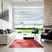 Square Patterned Red Rug in a Living Room, pat2785rd