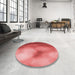 Round Patterned Red Rug in a Office, pat2785rd