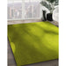 Patterned Olive Green Rug in Family Room, pat2785yw