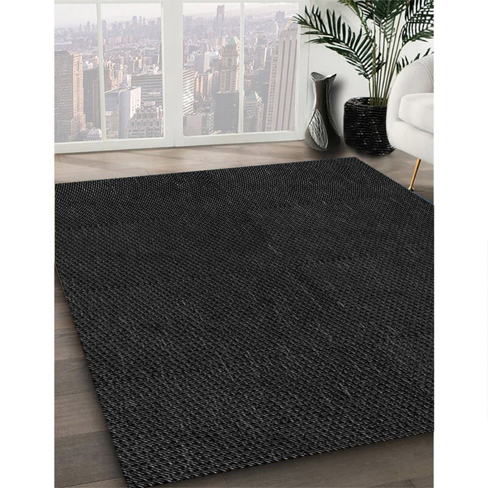 Machine Washable Transitional Black Rug in a Family Room, wshpat2786gry