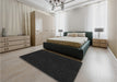 Patterned Black Rug in a Bedroom, pat2786gry