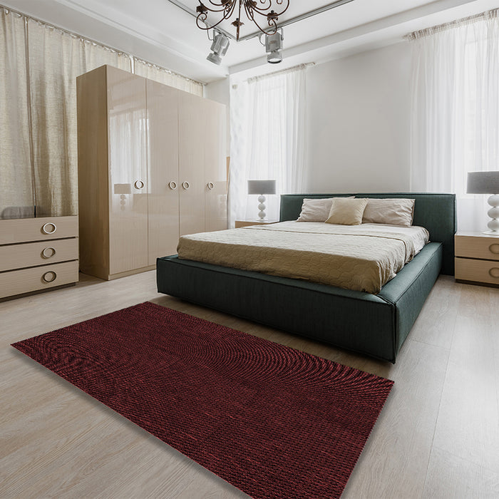 Round Machine Washable Transitional Black Brown Rug in a Office, wshpat2786rd