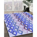 Machine Washable Transitional Periwinkle Purple Rug in a Family Room, wshpat2787blu