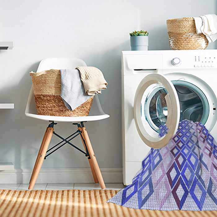 Machine Washable Transitional Periwinkle Purple Rug in a Washing Machine, wshpat2787blu
