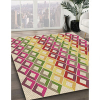 Patterned Brown Gold Rug, pat2787brn