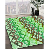 Patterned Olive Green Rug, pat2787grn