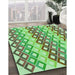 Machine Washable Transitional Olive Green Rug in a Family Room, wshpat2787grn