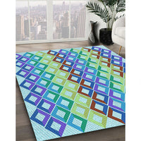 Patterned Steel Blue Rug, pat2787lblu