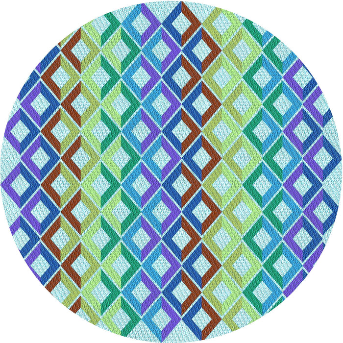 Square Patterned Steel Blue Rug, pat2787lblu