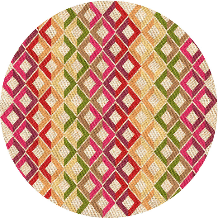 Square Patterned Red Rug, pat2787org