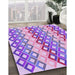 Machine Washable Transitional Dark Orchid Purple Rug in a Family Room, wshpat2787pur