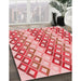 Machine Washable Transitional Pink Rug in a Family Room, wshpat2787rd