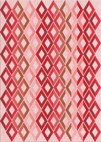 Machine Washable Transitional Pink Rug, wshpat2787rd