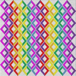 Square Patterned Pink Plum Purple Modern Rug, pat2787