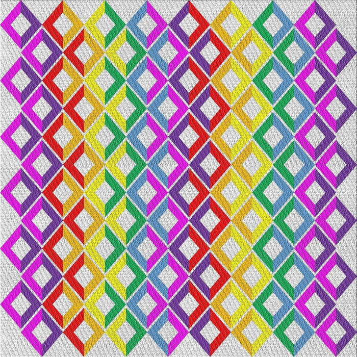 Square Patterned Pink Plum Purple Modern Rug, pat2787