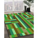 Machine Washable Transitional Antique Bronze Green Rug in a Family Room, wshpat2788grn