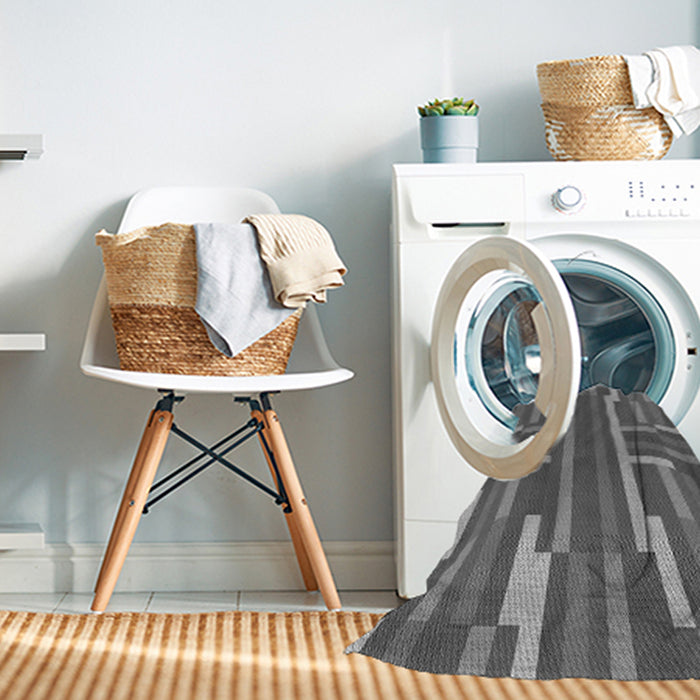 Machine Washable Transitional Grey Gray Rug in a Washing Machine, wshpat2788gry
