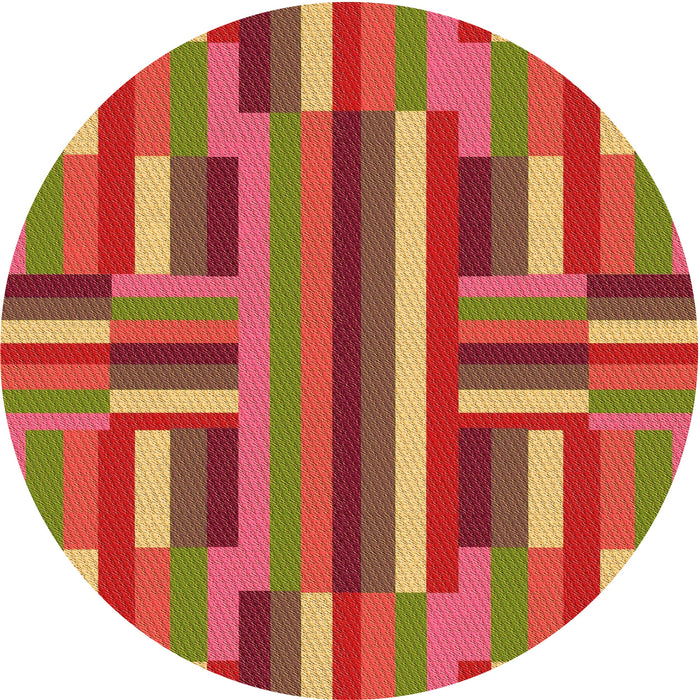 Square Patterned Red Rug, pat2788org