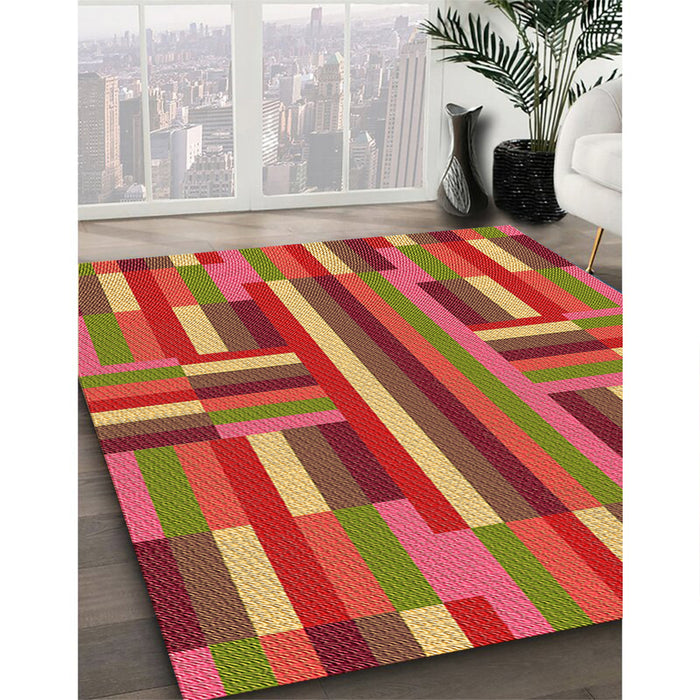 Machine Washable Transitional Red Rug in a Family Room, wshpat2788org