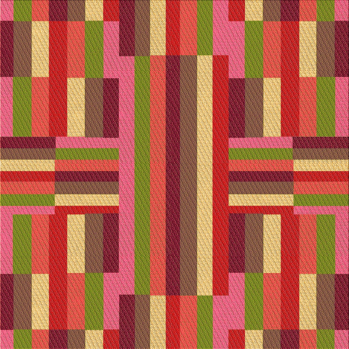 Round Patterned Red Rug, pat2788org