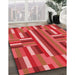 Patterned Red Rug in Family Room, pat2788rd