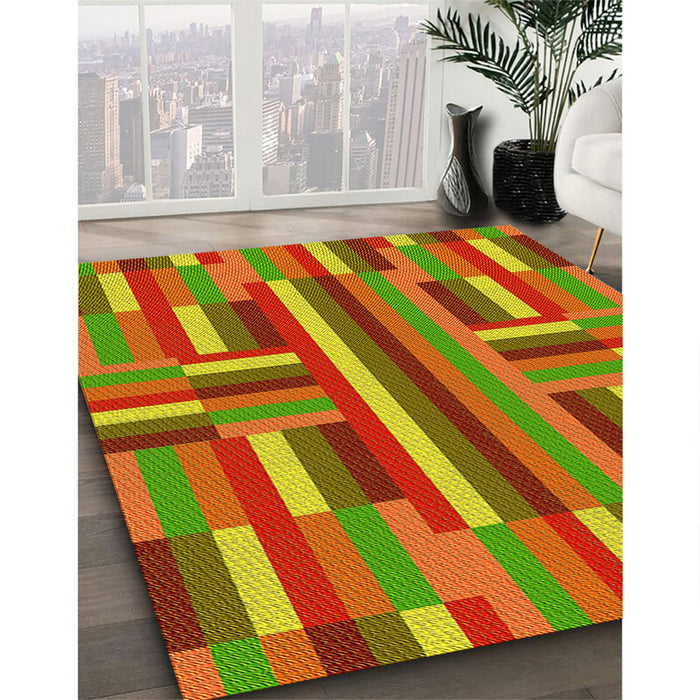 Machine Washable Transitional Pistachio Green Rug in a Family Room, wshpat2788yw