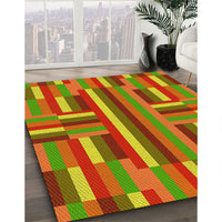 Patterned Pistachio Green Rug, pat2788yw