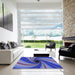 Square Patterned Light Slate Blue Rug in a Living Room, pat2789blu