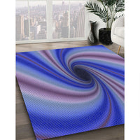 Patterned Light Slate Blue Rug, pat2789blu