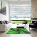 Machine Washable Transitional Lime Green Rug in a Kitchen, wshpat2789grn