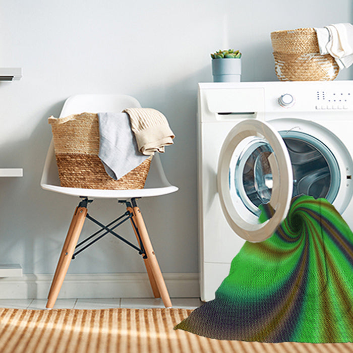 Machine Washable Transitional Lime Green Rug in a Washing Machine, wshpat2789grn
