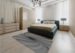 Patterned Gray Rug in a Bedroom, pat2789gry